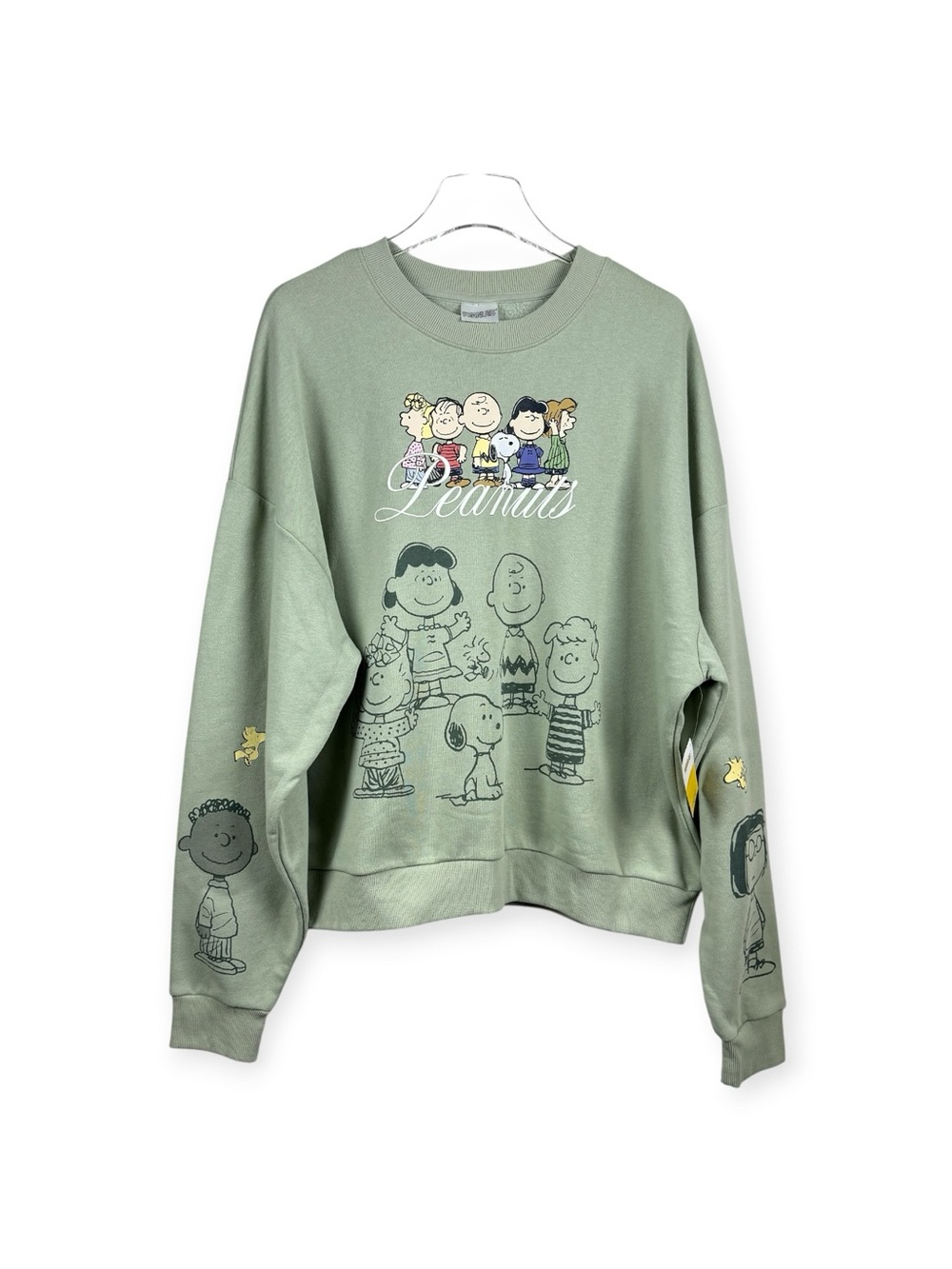Peanuts Characters Green Sweatshirt Women’s Size XL NWT